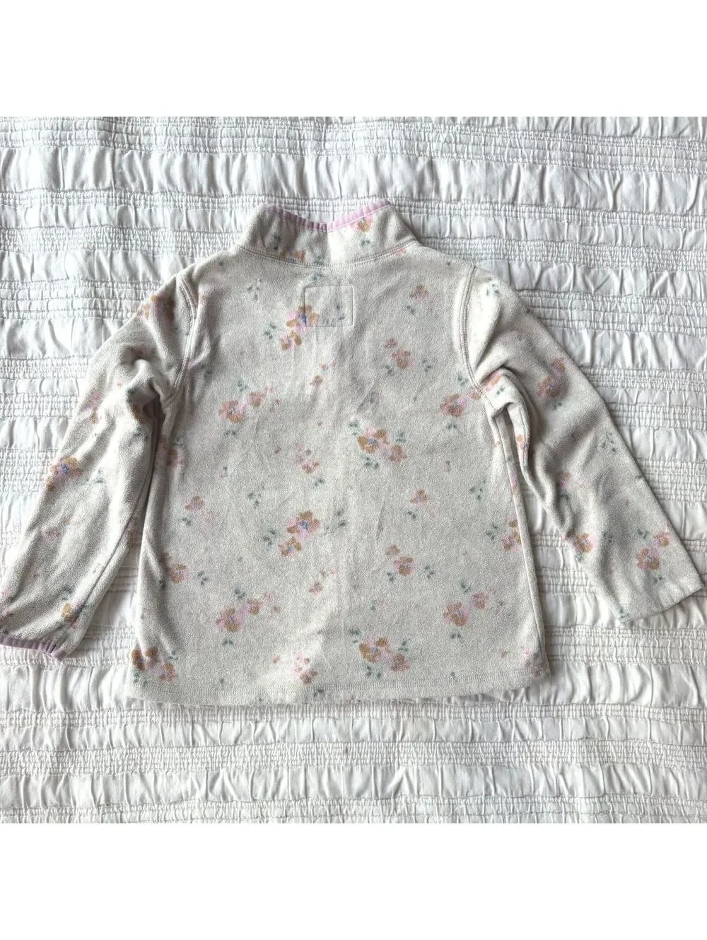 OshKosh B'gosh Toddler Girls Floral Fleece Quarter Zip Pullover Sweater Size 5T